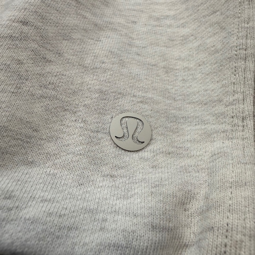 Lululemon Steady State Half Zip Pullover Mens Medium Heathered Light Grey Fleece - Picture 2 of 7